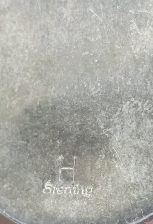 HL Herman Lee Navajo Vintage Sterling Silver Pendant Black Onyx Cabochon Large - Picture 6 of 9